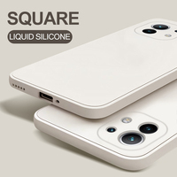 Mi 11 Mi11 Lite Ultra Pro przypadku kwadratowy płynny silikonowy telefon pokrywa dla Xiaomi Mi 11 Ultra Mi11 Mi 11 Lite Mi 11 t 11 T Mi11t Pro 1